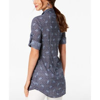 Petite Printed Mesh Shirt, Created for Macy's