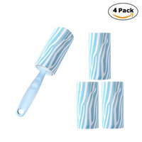 Hair Sticky Lint Roller 1 Handle with 4 Refills, 240 Sheets for Pet Dog Cat Hair Cloth Lint Removal fit Home Office Car and Outdoor