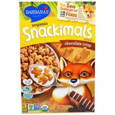 Barbaras Barbara's Bakery, Organic Snackimals Cereal, Chocolate Crisp, 9 oz (pack of 4)