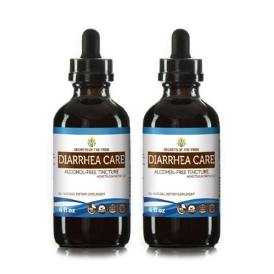Secrets Of The Tribe Diarrhea Care Tincture Tincture Alcohol-FREE Extract, Organic Herbs (Blackberry Leaf (Rubus Fruticosus), Chamomile Flower (Matricaria Recutita), Goldenseal Root (Hydrastis Canadensis)) 2x4 oz