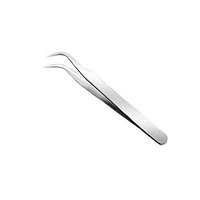 1PCS Professional Stainless Steel Blackhead Whitehead Remover- Bend Curved Tweezers Extractor Plier Tool with Plastic Cap for Acne Treatment and Facial Skin Care Tool(Silver)