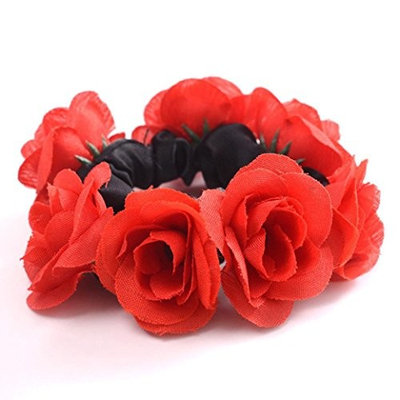 Ecurson Women's Flowers Hair Rope Hair Band