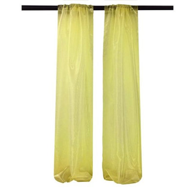 LA Linen DBOrganza58x96-Pk2-LightYellowO99 Mirror Organza Backdrop Light Yellow - 58 x 96 in. - Pack of 2