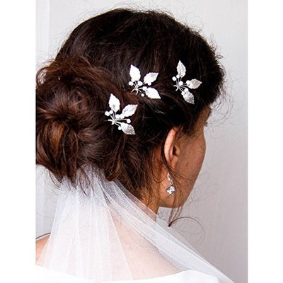 Kercisbeauty Wedding Crystal Hair Accessories Wedding Hair Pins Wedding Hairpiece Bridal Crystal Hair Pins Gift Wedding Hair Accessories (Set of 3)