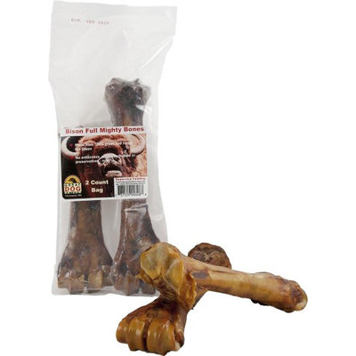 Great Dog Co. Great Dog Mighty Full Bison Bones-2 Count Bag (Sourced & Made in USA)