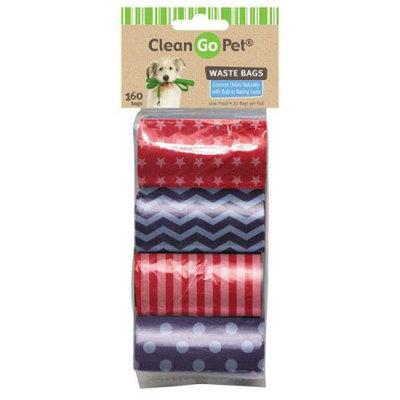 Clean Go Pet Waste Bags 8 Roll Stars & Stripes
