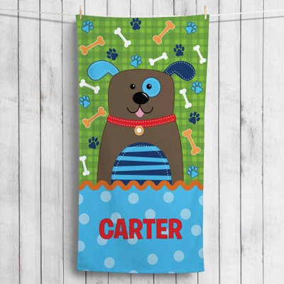 Personalized Cute Puppy Towel