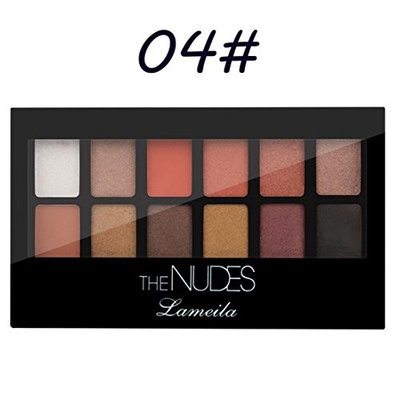 Dingji 12 Color Pearl Glitter Eye Shadow Powder Palette Matt Eyeshadow Cosmetic Makeup Tool