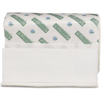 Boardwalk BWK23GREEN White Green Plus Folded Towels Multi-Fold White