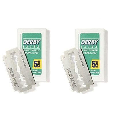 Derby Extra Double Edge Blades, 5 ct. (Pack of 2) + FREE Curad Bandages 8 Ct.