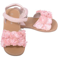 L'Amour Pink Sparkle Flower Velcro Summer Sandal Toddler Girl 5-10