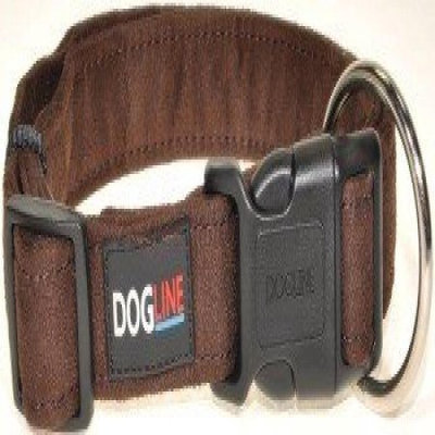 Dogline M8005-6 15-25 L x 1 W inch Comfort Microfiber Flat Collar, Brown