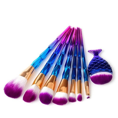 Dingji Diamond Big Fish Tail Makeup Brush Set Dazzle Glitter Foundation Brushs