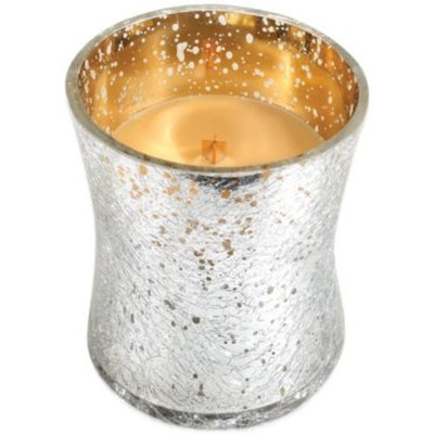 candle rings WoodWick Holiday Metallic Crackle Glass Candle