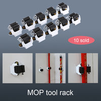 10pcs Kitchen Mop and Broom Holder Wall Mounted Organizer Brush Garden Storage Hanger Tool Rack