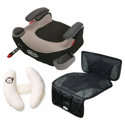 Graco Affix Backless Booster Car Seat with Car Seat Mat + Cushioned Head Support, Pierce
