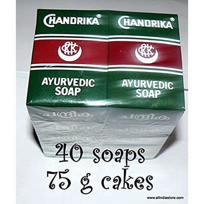 40 Chandrika Ayurvedic Soap Bars - MANUFACTURE DATE 2014 THERE IS NO EXPIRATION DATE ON THE SOAPS, ORIGINAL PACKAGE