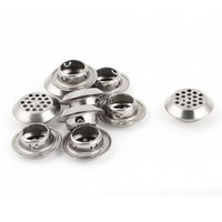 10 Pcs Round Design Air Vent Hole Ventilation Louver 19mm Bottom Dia