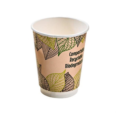 Packnwood 210GCDW10 10 oz Double Wall Compostable Paper Cups 3.5 x 3.7 in.
