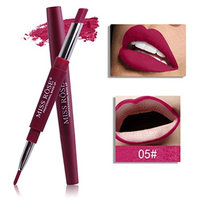 Sunmoot,Velvet Matte Lip Pencil Lip Liner Everlasting Double-end Waterproof Lipstick