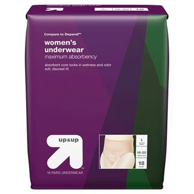 up & up⢠Women's Adult Underwear, Large 18 ct
