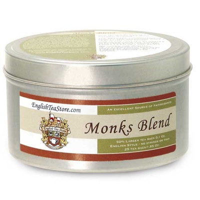 Monks Blend Flavored Black Tea - Teabags - 25 Teabag Tin