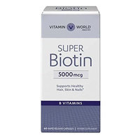 Vitamin World Super Biotin 5000 mcg Supports Healthy Hair,Skin & Nails 60 capsules