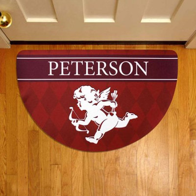Personalized Cupid Half Round Doormat