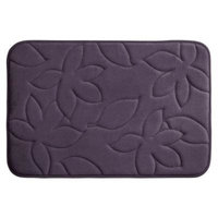 BounceComfort Blowing Leaves Plum 20 in. x 34 in. Memory Foam Bath Mat