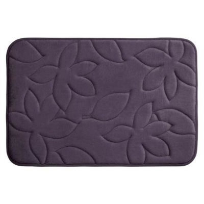 BounceComfort Blowing Leaves Plum 20 in. x 34 in. Memory Foam Bath Mat