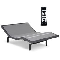 Simplicity 3.0 Low-Profile Adjustable Bed Base with Full Body Massage and Simultaneous Movement, Charcoal Gray Finish, Queen