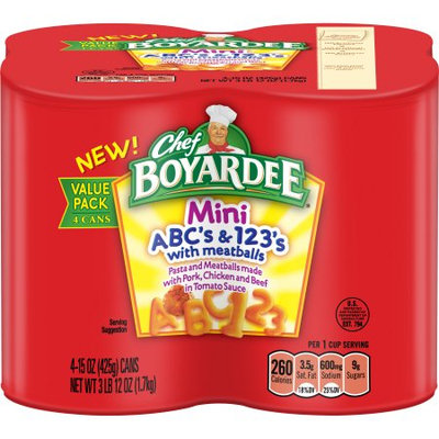Chef Boyardee Mini ABC's & 123's with Meatballs Pasta