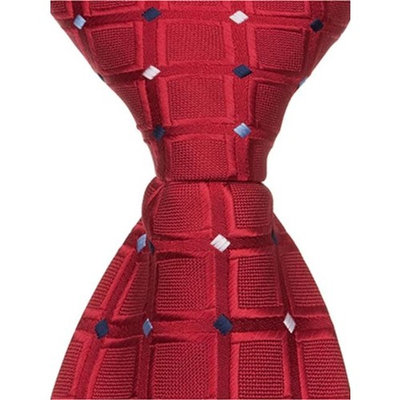Matching Tie Guy 2646 R5 - 9.5 in. Zipper Necktie - Red With Squares, 6 to 18 Month