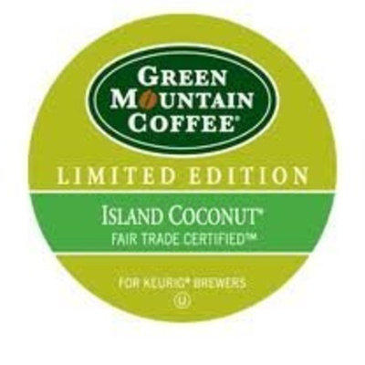 Bundle: SEASONAL FLAVOR! Green Mountain ISLAND COCONUT! K-cups, pack of 12. Seasonal, Limited Edition Flavor! Delicious!