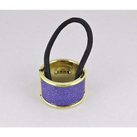 Blue sparkly ponytail holder cuff hinged glitter gold hair tie genie pony tail