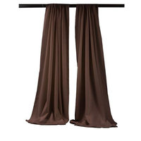 LA Linen BDpop96x58-Pk2-BrownP22 Polyester Poplin Backdrop Drape Brown - 96 x 58 in. - Pack of 2