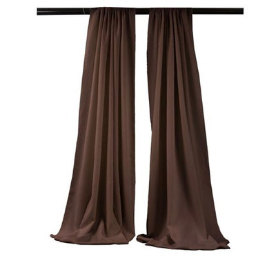 LA Linen BDpop96x58-Pk2-BrownP22 Polyester Poplin Backdrop Drape Brown - 96 x 58 in. - Pack of 2