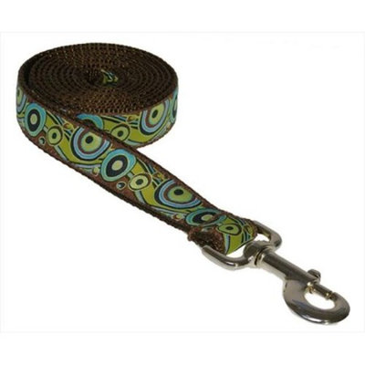Sassy Dog Wear CIRCLES AND WAVES-GRN2-L 4 ft. Circles And Waves Dog Leash, Green - Small