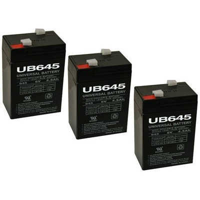 SLA BATTERY 6v 4.5ah Battery for Streamlight Vulcan, 44007, Sho-me- 3 Pack
