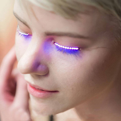 Bluelans 1 Pair Fashion LED Eyelashes False Eyelids Eye Lashes for Pub Club Bar Masquerade Party
