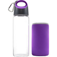 Carteret Collections Hot And Cold Glass Bottle With Sleeve - Purple