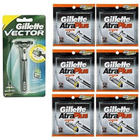 Vector Plus Razor Handle + Atra Plus Refill Razor Blades 10 ct. (Pack of 6) + FREE LA Cross Blemish Remover 74851