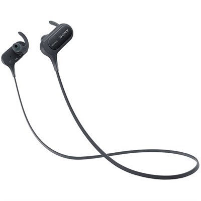 Sony MDR-XB50BS Extra Bass Bluetooth NFC Splash Resistant Wireless Sports In-Ear Headphones with Built-In Mic, Remote & Volume Control
