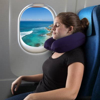 Trademark Global Llc Memory Foam Travel Pillow- Round U-Shaped Neck/Head Support with Pillowcase Protector for Sleeping, Airplanes, Train and Camping by Somerset Home