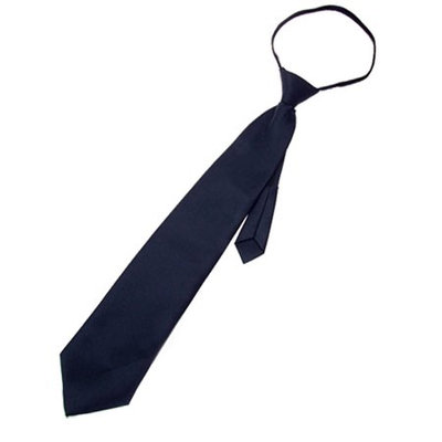 Allegra K Fashionable Polyster Zipper Necktie Neck Tie Dark Blue