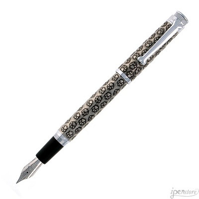 Retro 51 Fountain Pen, Acid-Etched Dog Paws Barrel, Stonewashed Pewter, Fine Nib