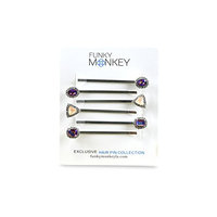 Bobby Pin Fashion Set (Poppy) Silver; 6 piece set
