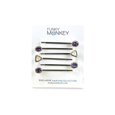 Bobby Pin Fashion Set (Poppy) Silver; 6 piece set