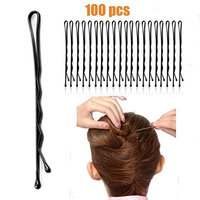 100pcs Wave Hair Pins Black,Possec 5cm/1.96