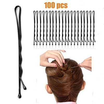 100pcs Wave Hair Pins Black,Possec 5cm/1.96